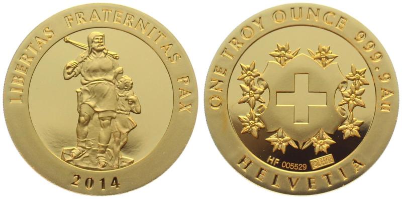 Schweiz 1 Unze 2014 Gold Wilhelm Tell - 1 Unze Feingold